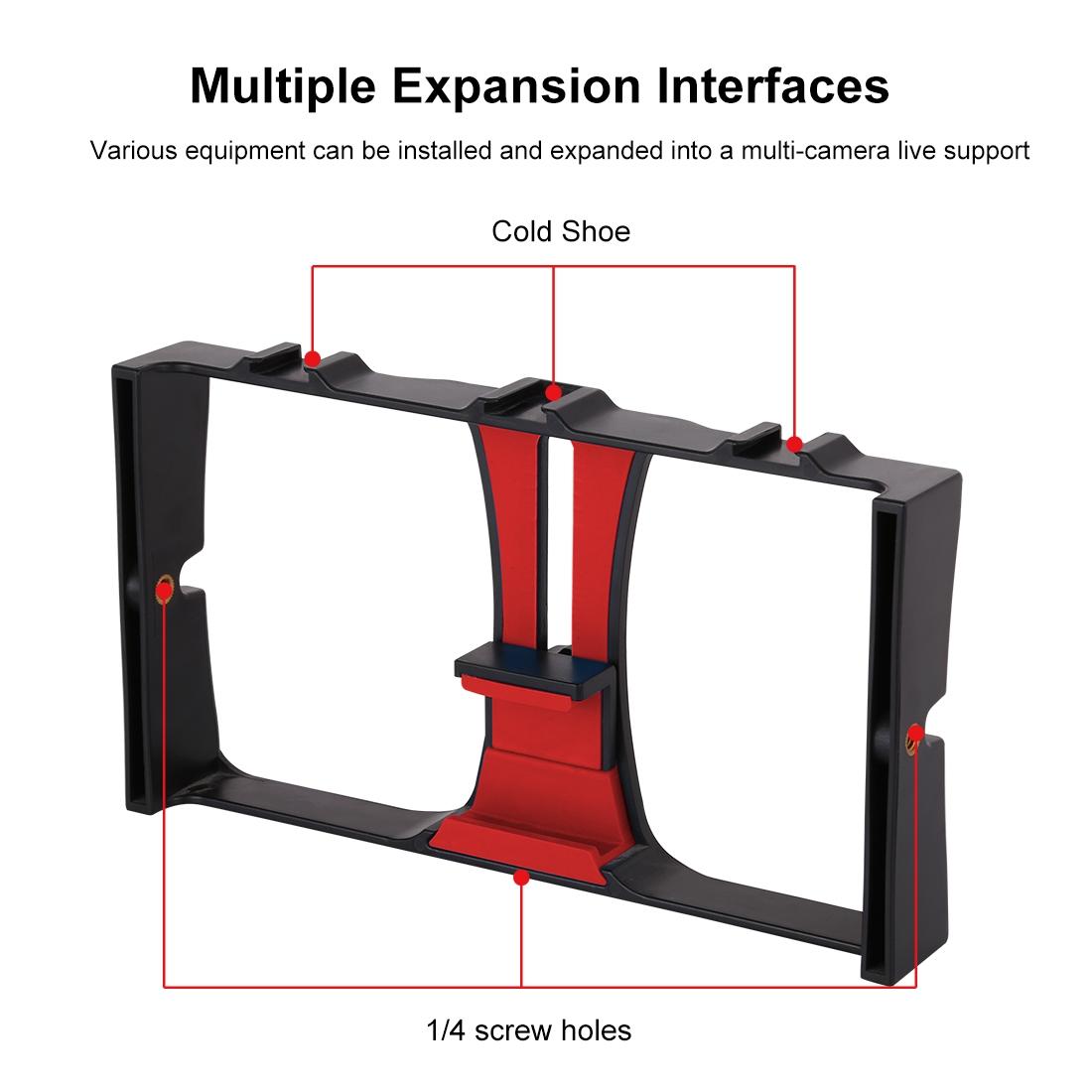 Vlogging Live Broadcast Smartphone Video Rig With 4.7 Inch Rgbw Ring Led Selfie Light Microphone And Pocket Tripod Mount Kit - Blue